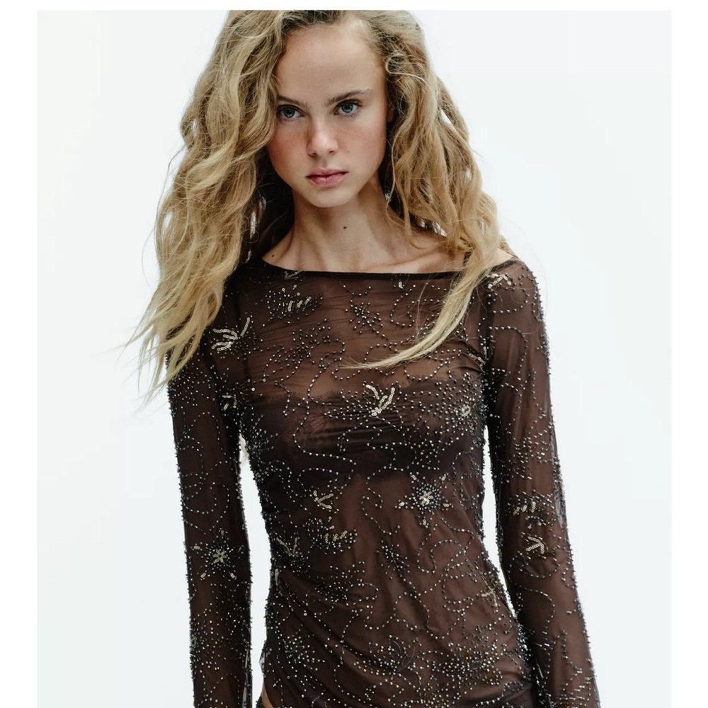 NWT Zara embroidered top